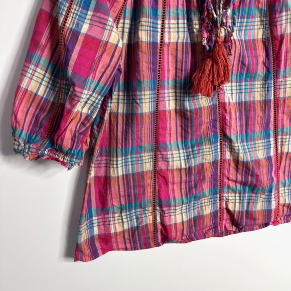 SUNDANCE Plaid Peasant Top - Picture 3 of 9